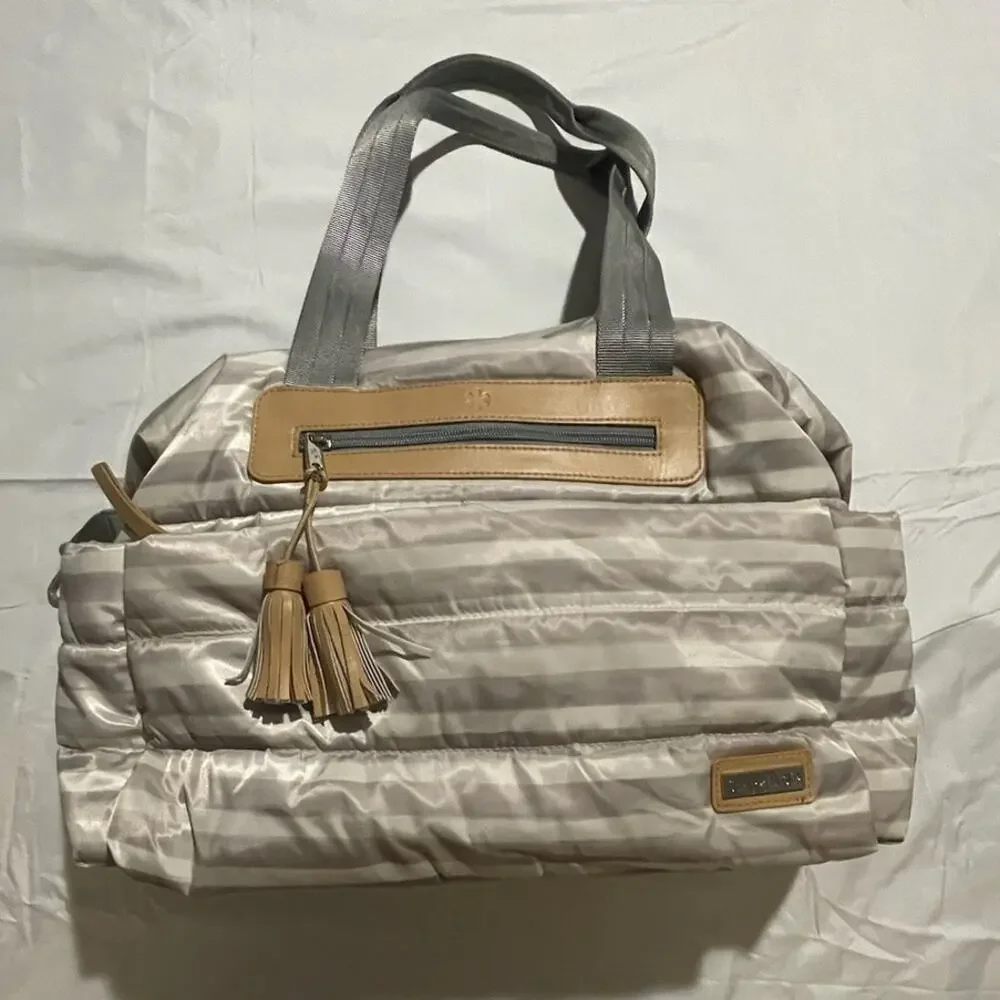 Skip Hop Riverside Ultra Light Baby Diaper Bag Satchel Grey, White & Tan – EUC